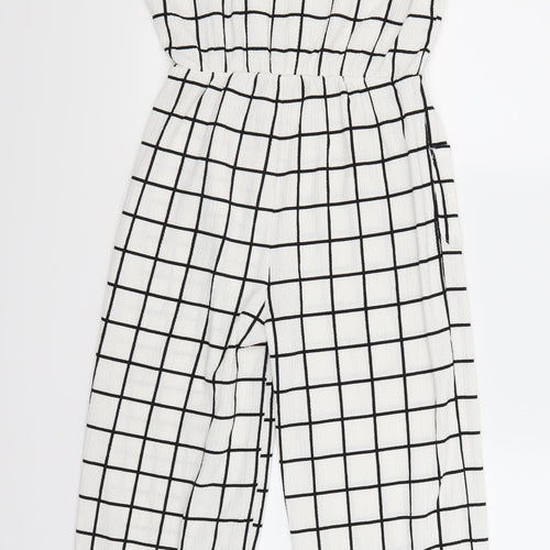 TU Girls White Check  Trousers One-Piece Size 13 Years