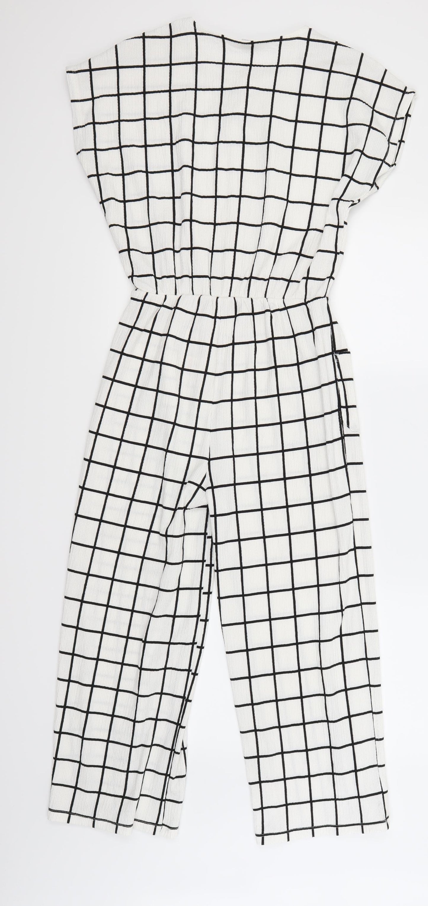 TU Girls White Check  Trousers One-Piece Size 13 Years