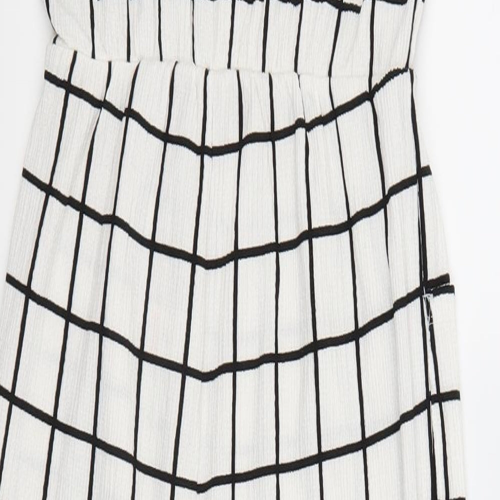 TU Girls White Check  Trousers One-Piece Size 13 Years