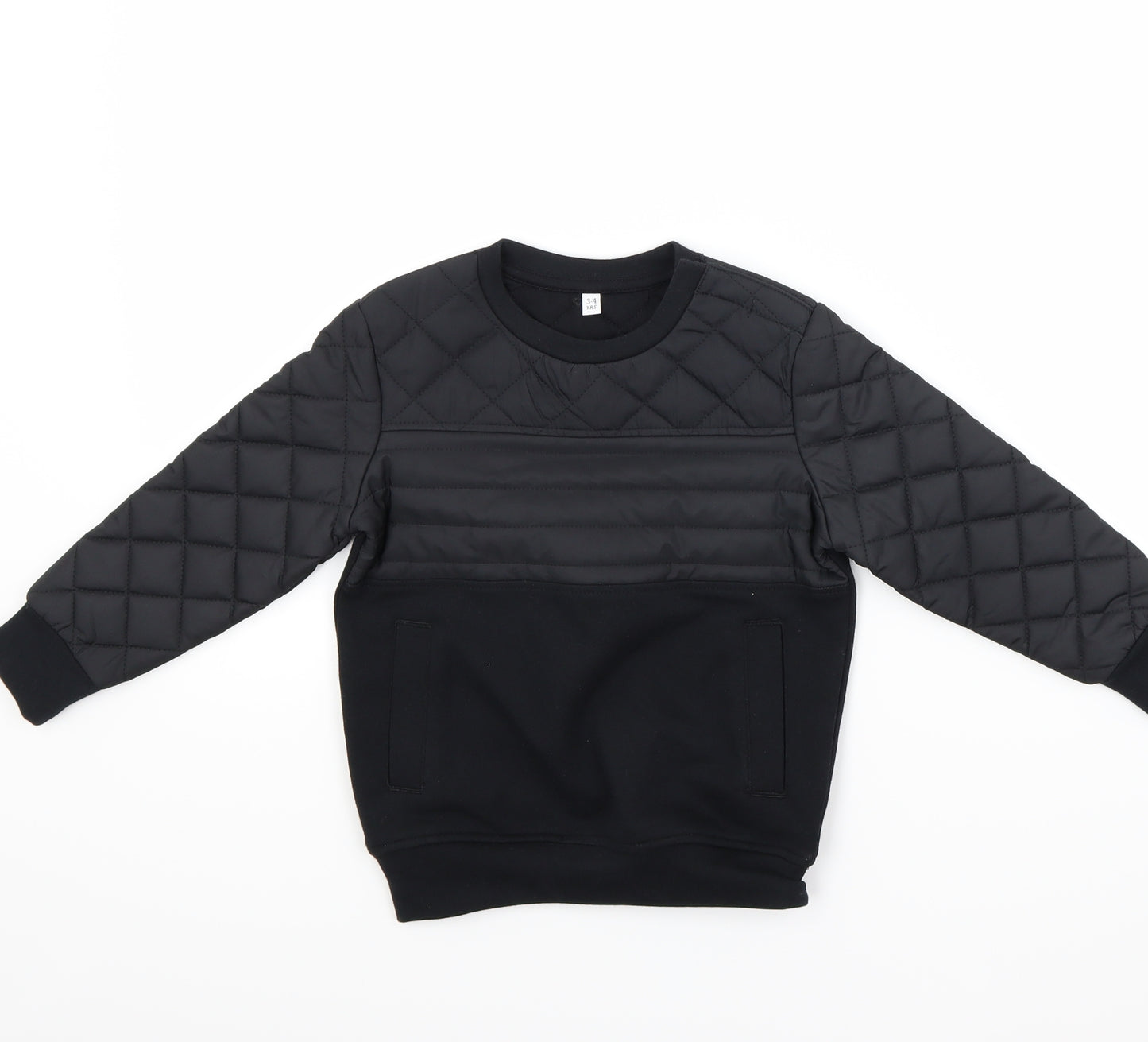 Preworn Boys Black   Pullover Sweatshirt Size 3-4 Years
