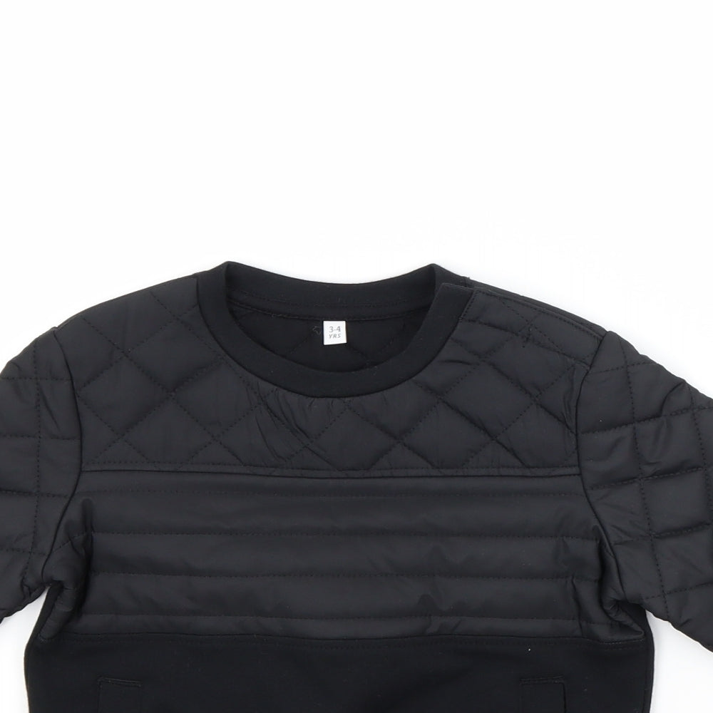 Preworn Boys Black   Pullover Sweatshirt Size 3-4 Years