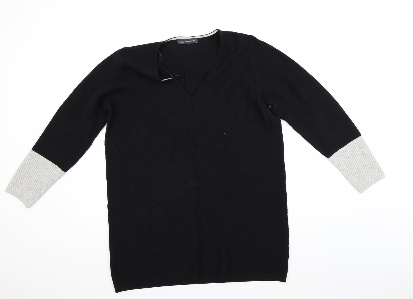 Marks and Spencer Womens Black  Rayon Jumper Dress  Size 16