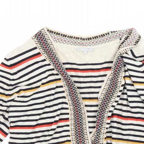 Per Una Womens Beige Striped  Cardigan Jumper Size 18