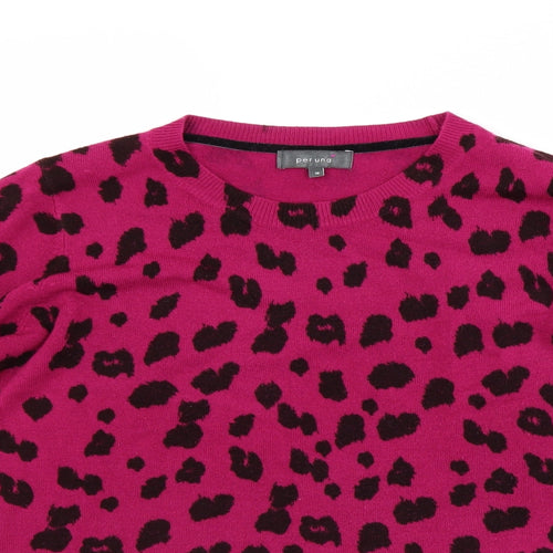Per Una Womens Purple Animal Print  Pullover Jumper Size 18