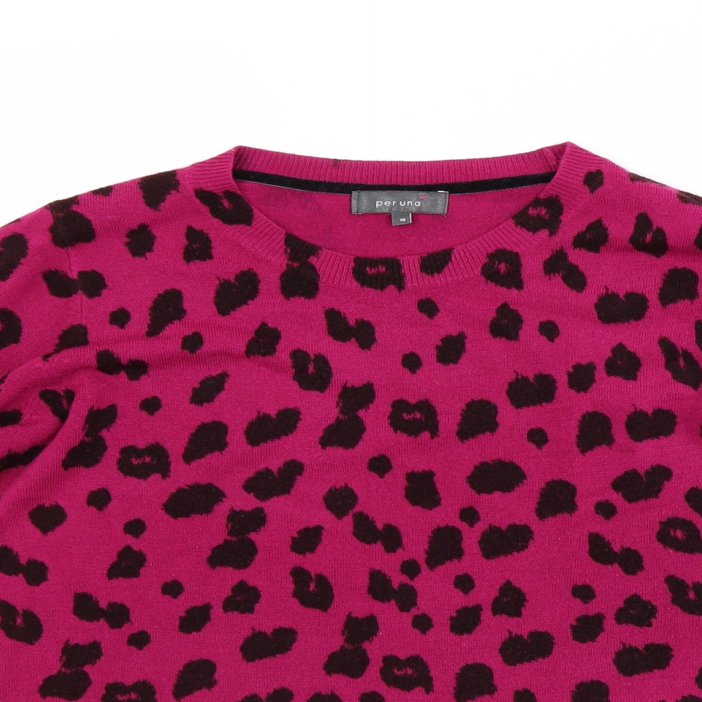 Per Una Womens Purple Animal Print  Pullover Jumper Size 18