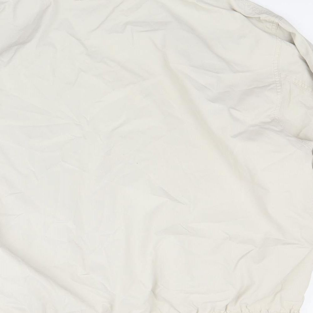 Tommy Hilfiger Mens Beige  Canvas Bomber Jacket Coat Size L