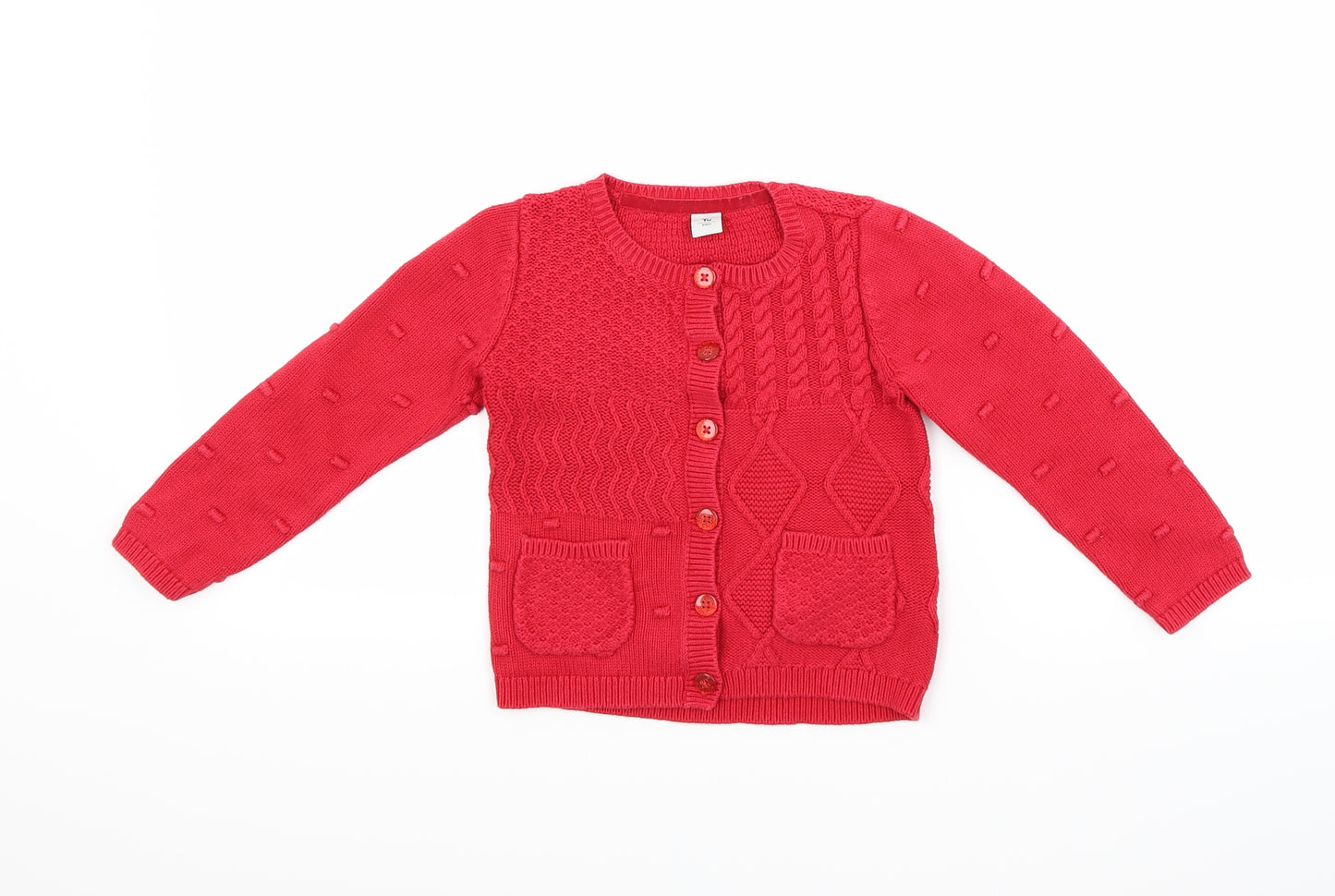 TU Girls Red   Cardigan Jumper Size 3-4 Years