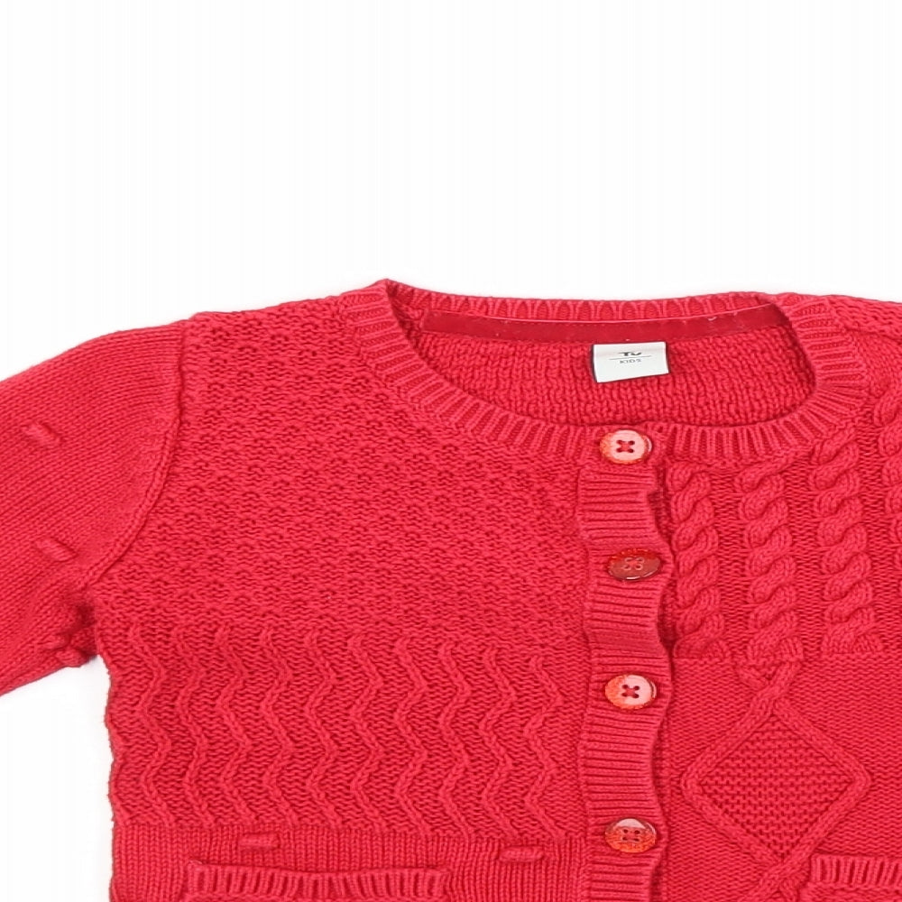 TU Girls Red   Cardigan Jumper Size 3-4 Years