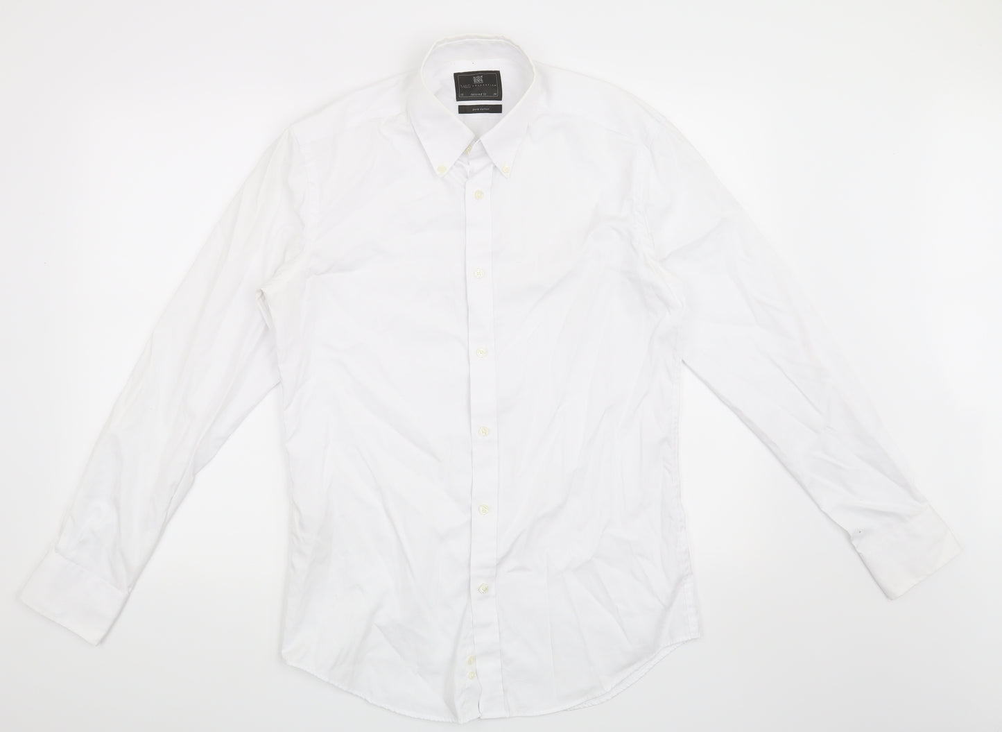 Marks and Spencer Mens White    Dress Shirt Size 15