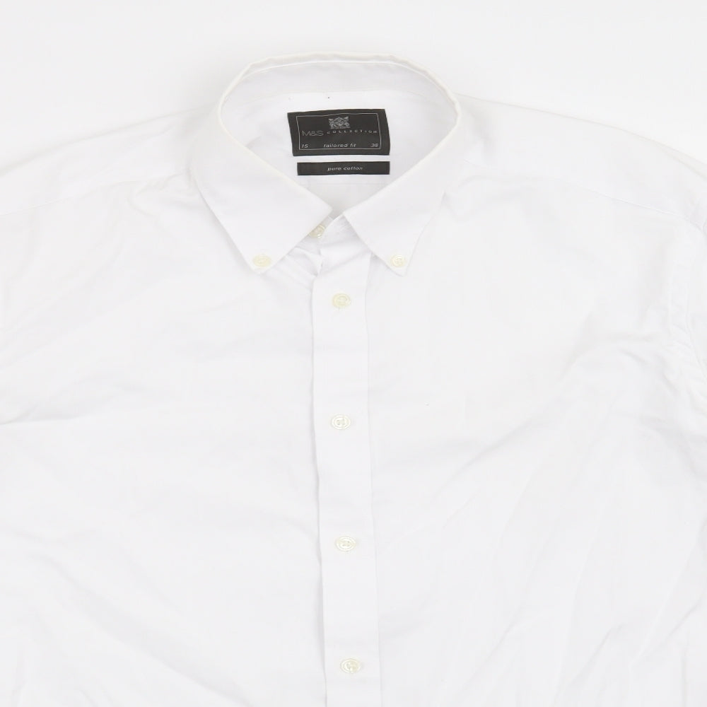 Marks and Spencer Mens White    Dress Shirt Size 15