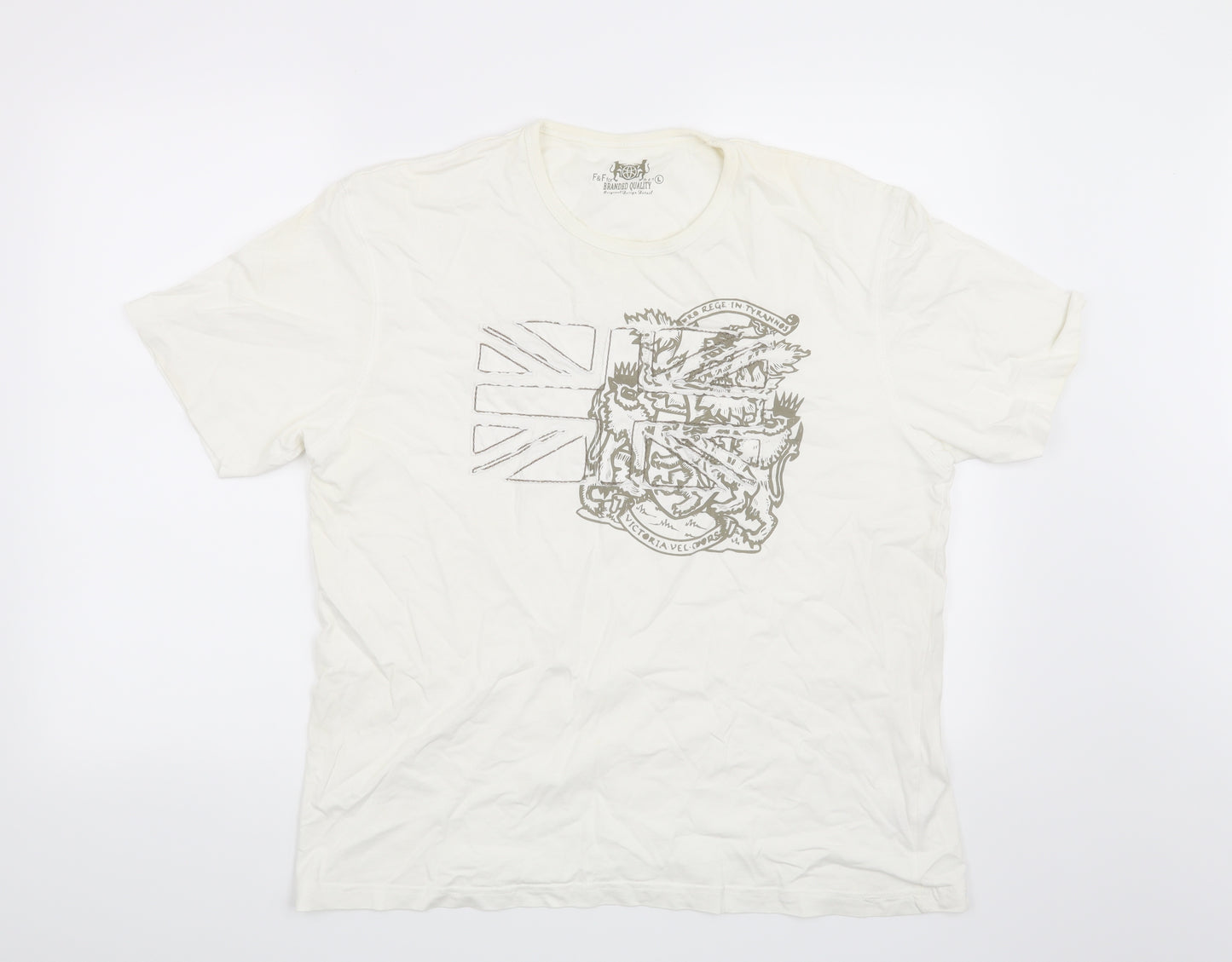 F&F Mens Beige    T-Shirt Size L