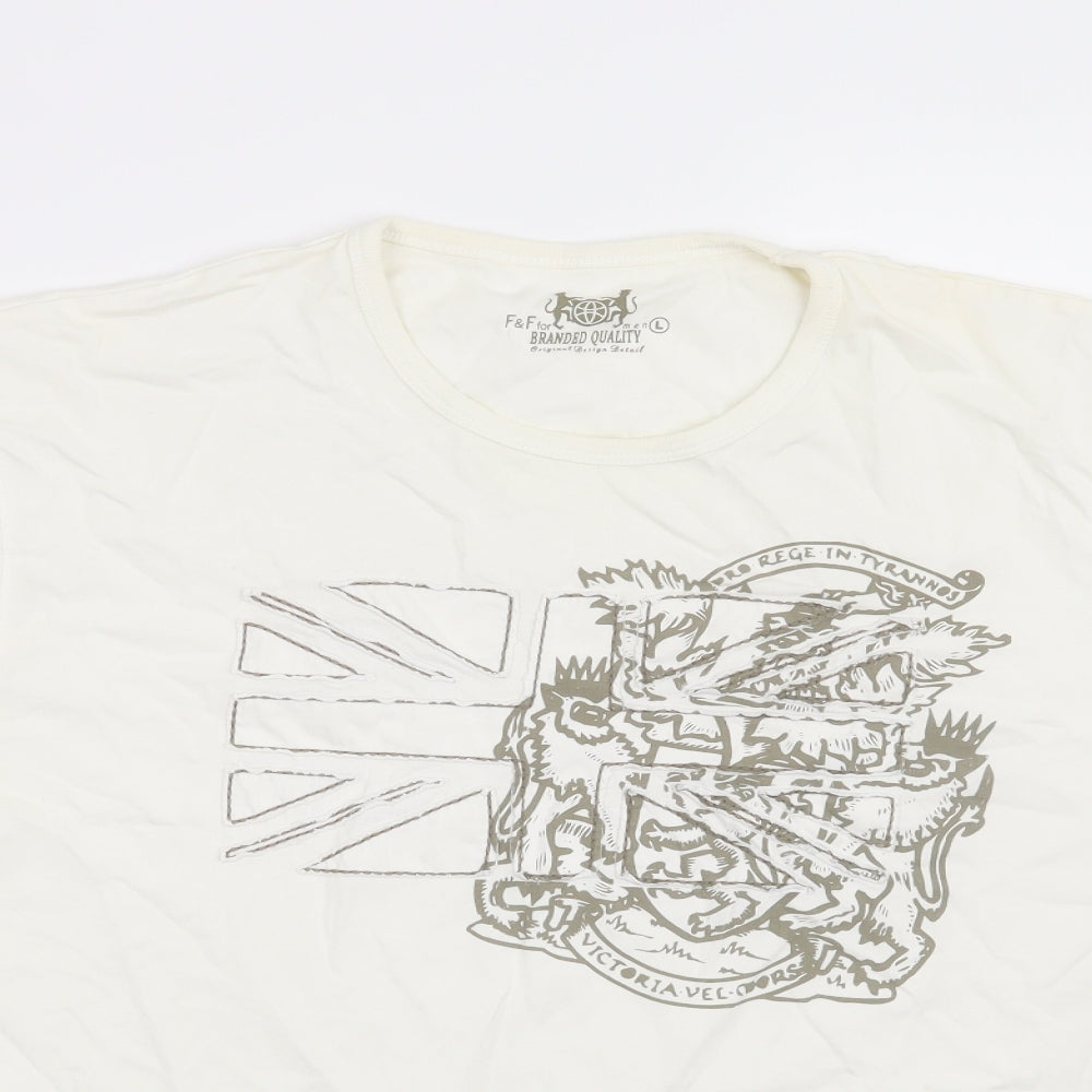 F&F Mens Beige    T-Shirt Size L