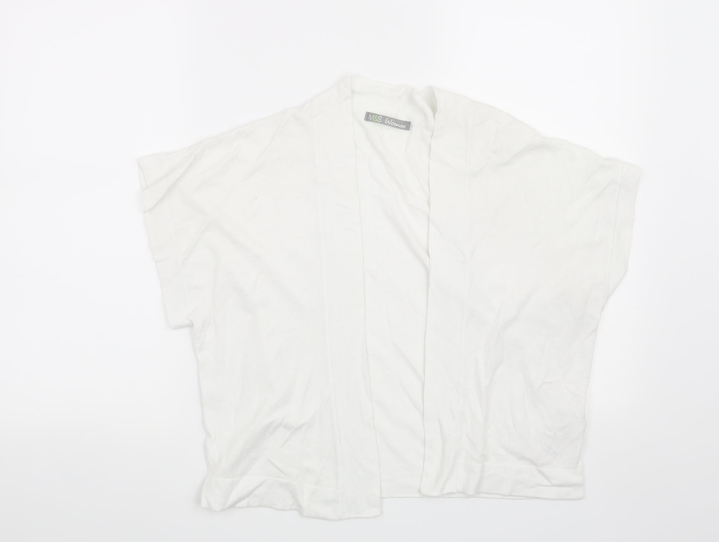 Marks and Spencer Womens White   Cardigan Jumper Size 16