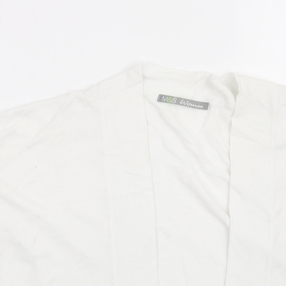 Marks and Spencer Womens White   Cardigan Jumper Size 16