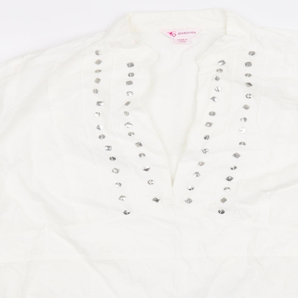 Glamorosa Womens White   Basic Blouse Size 18