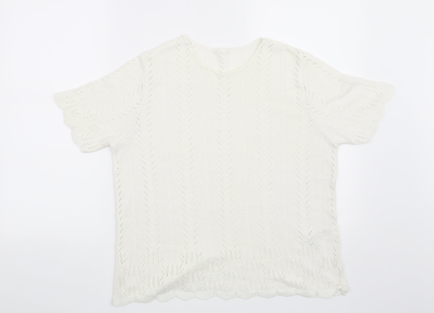 Marks and Spencer Womens White   Pullover Jumper Size 16