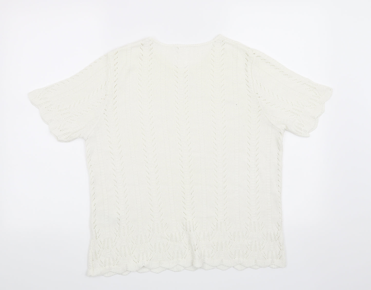 Marks and Spencer Womens White   Pullover Jumper Size 16