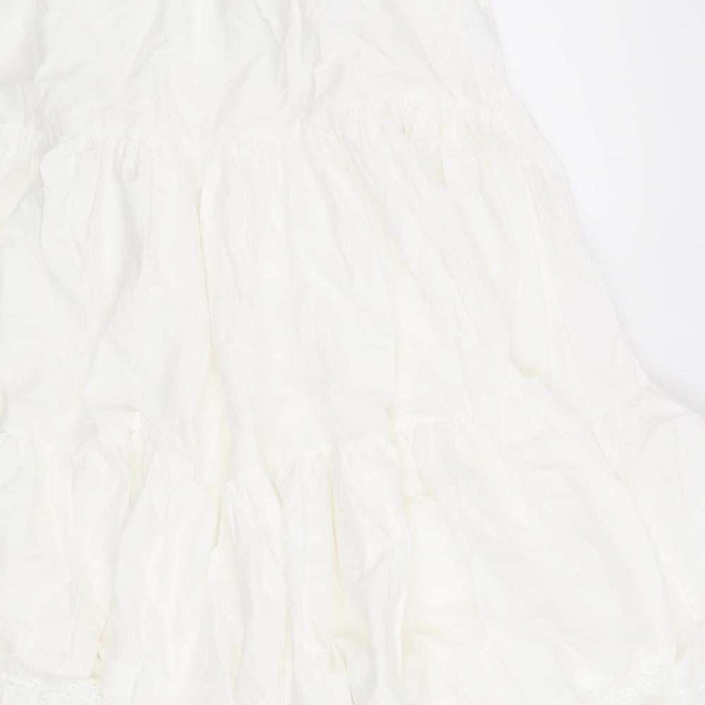 Preworn Womens White   A-Line Skirt