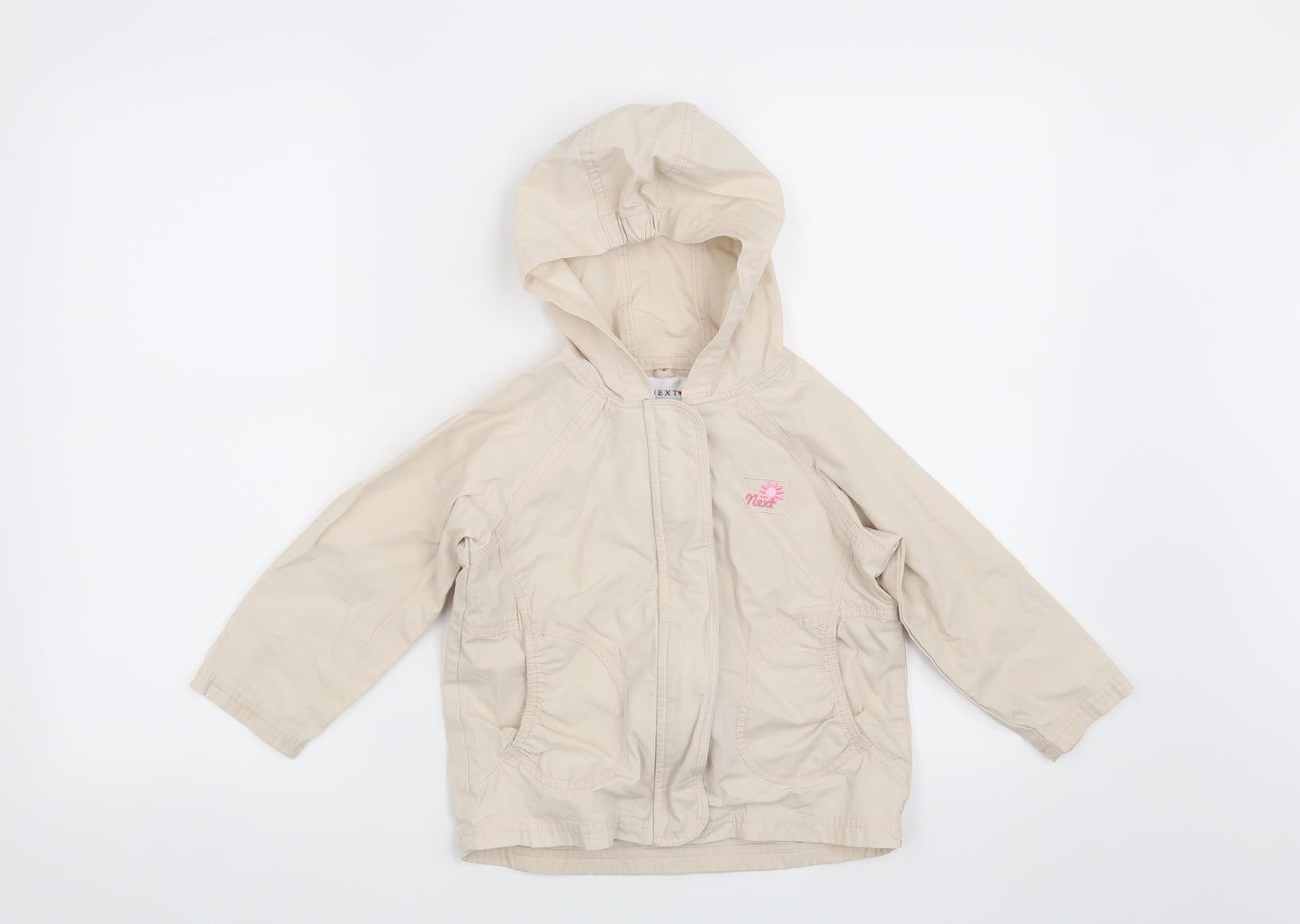 NEXT Girls Beige   Overcoat Coat Size 2-3 Years