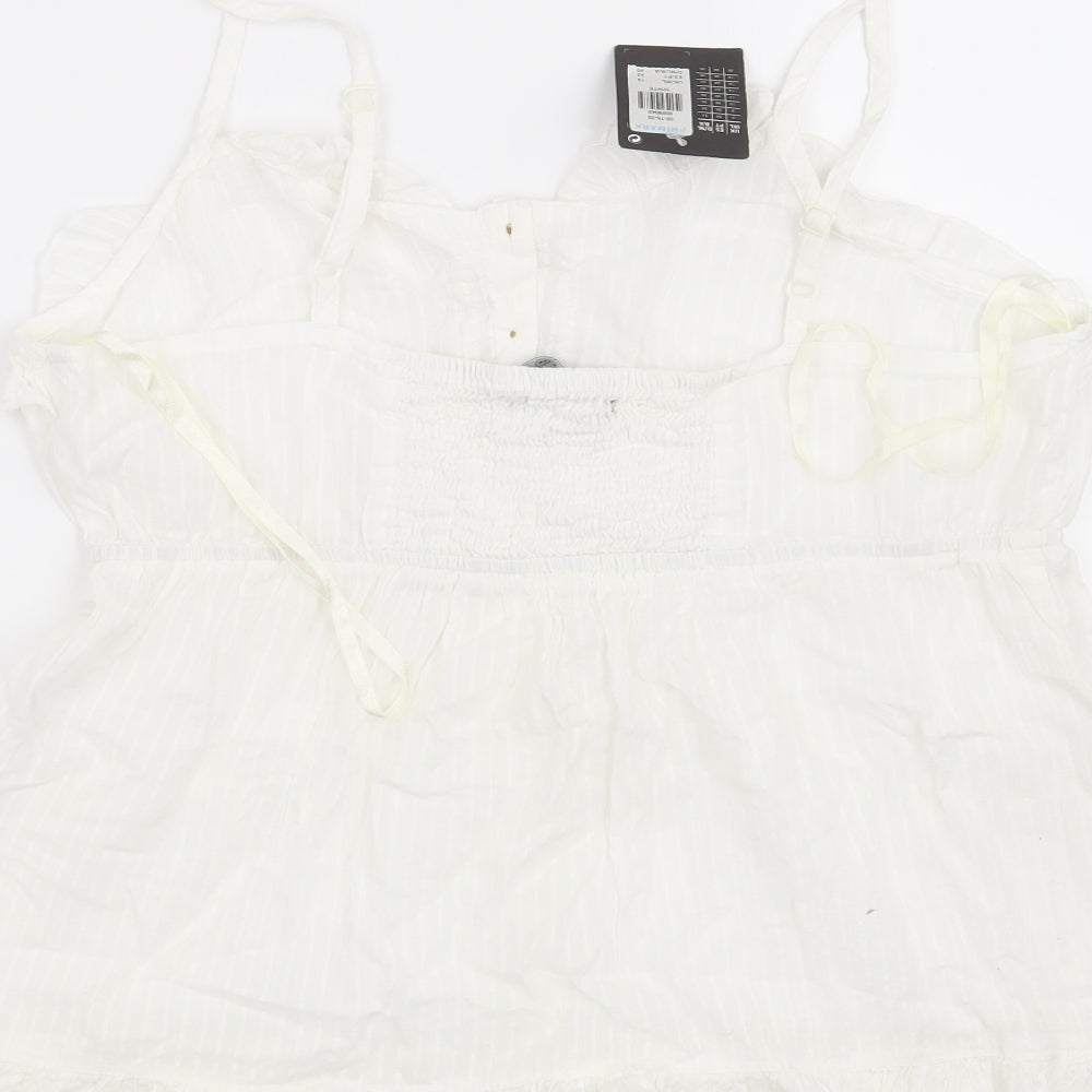 Atmosphere Womens White Striped  Basic Blouse Size 14