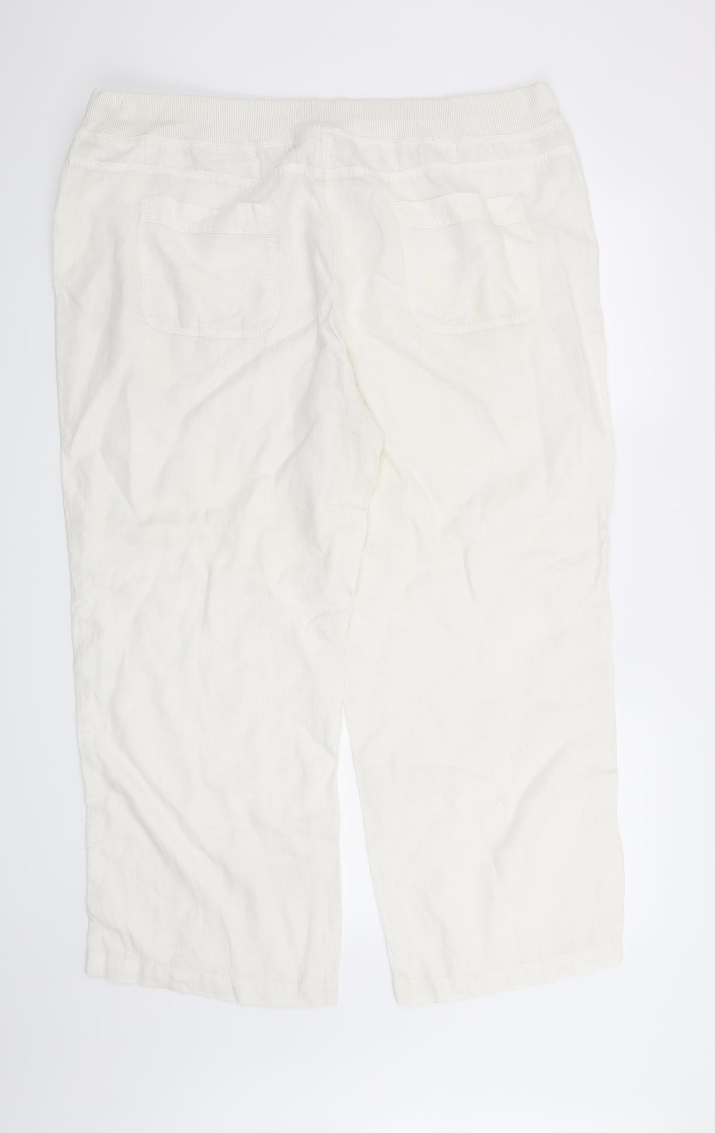 Marks and Spencer Womens White   Trousers  Size 18 L28 in