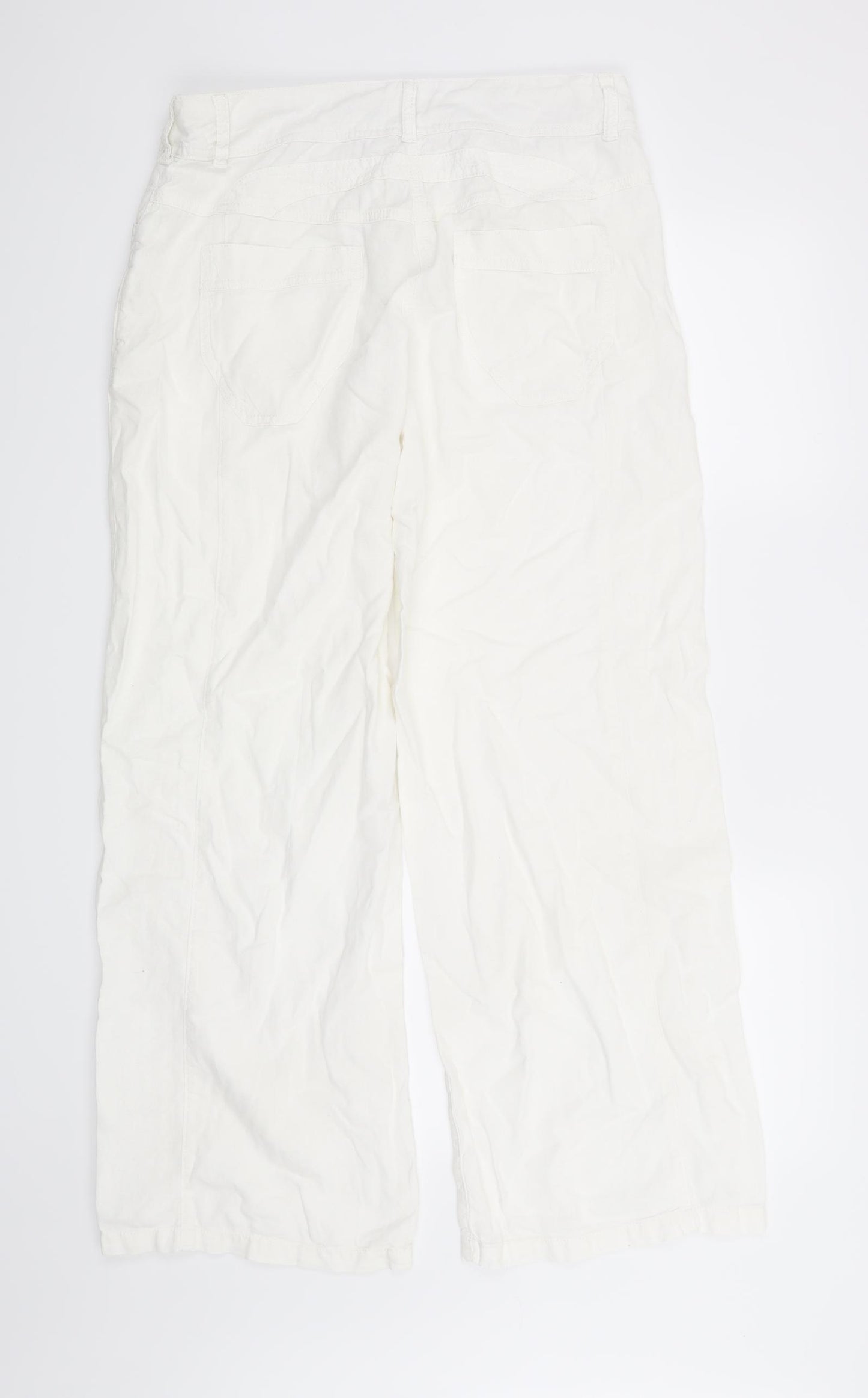 NEXT Womens White   Trousers  Size 12 L31 in