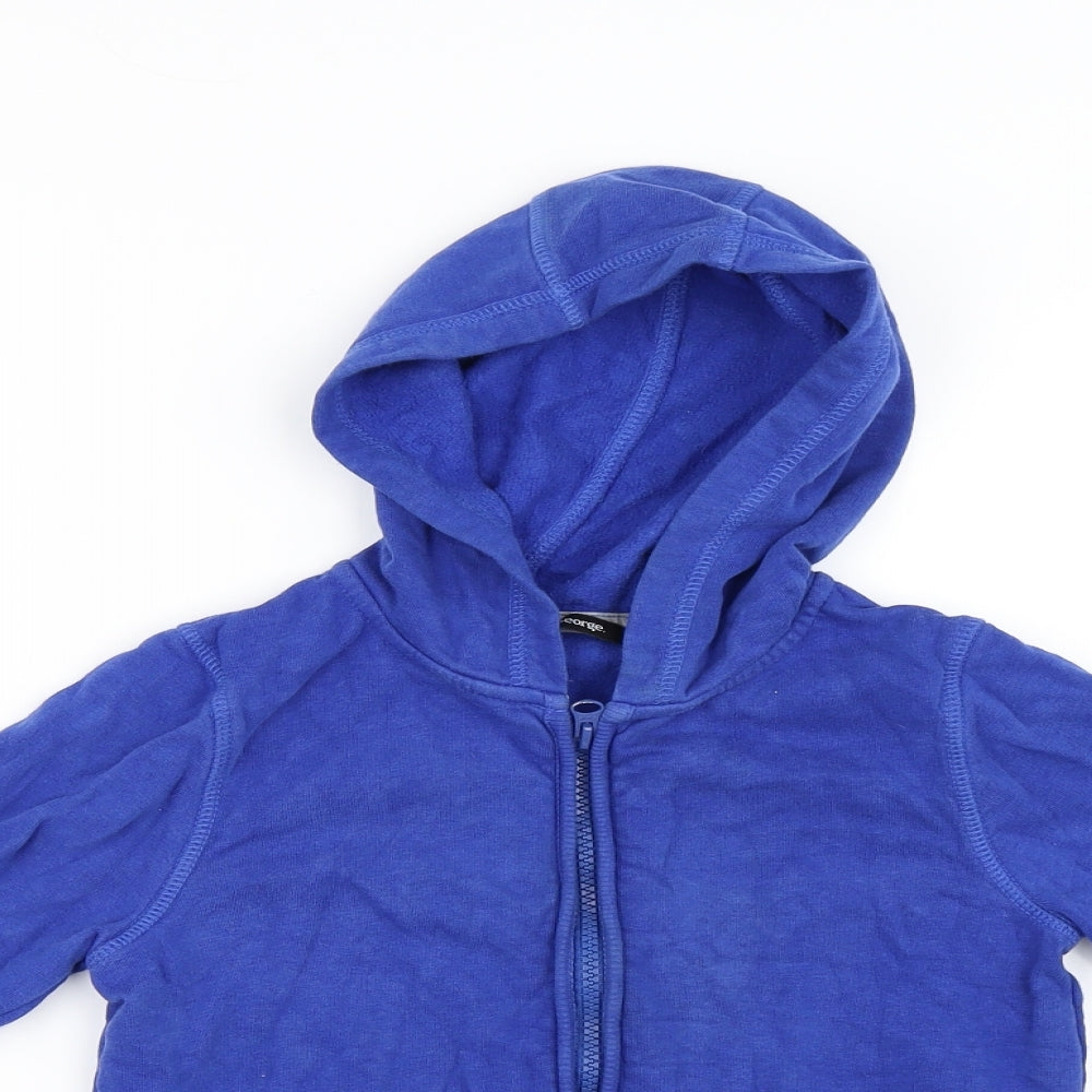 George Boys Blue   Full Zip Hoodie Size 6-7 Years