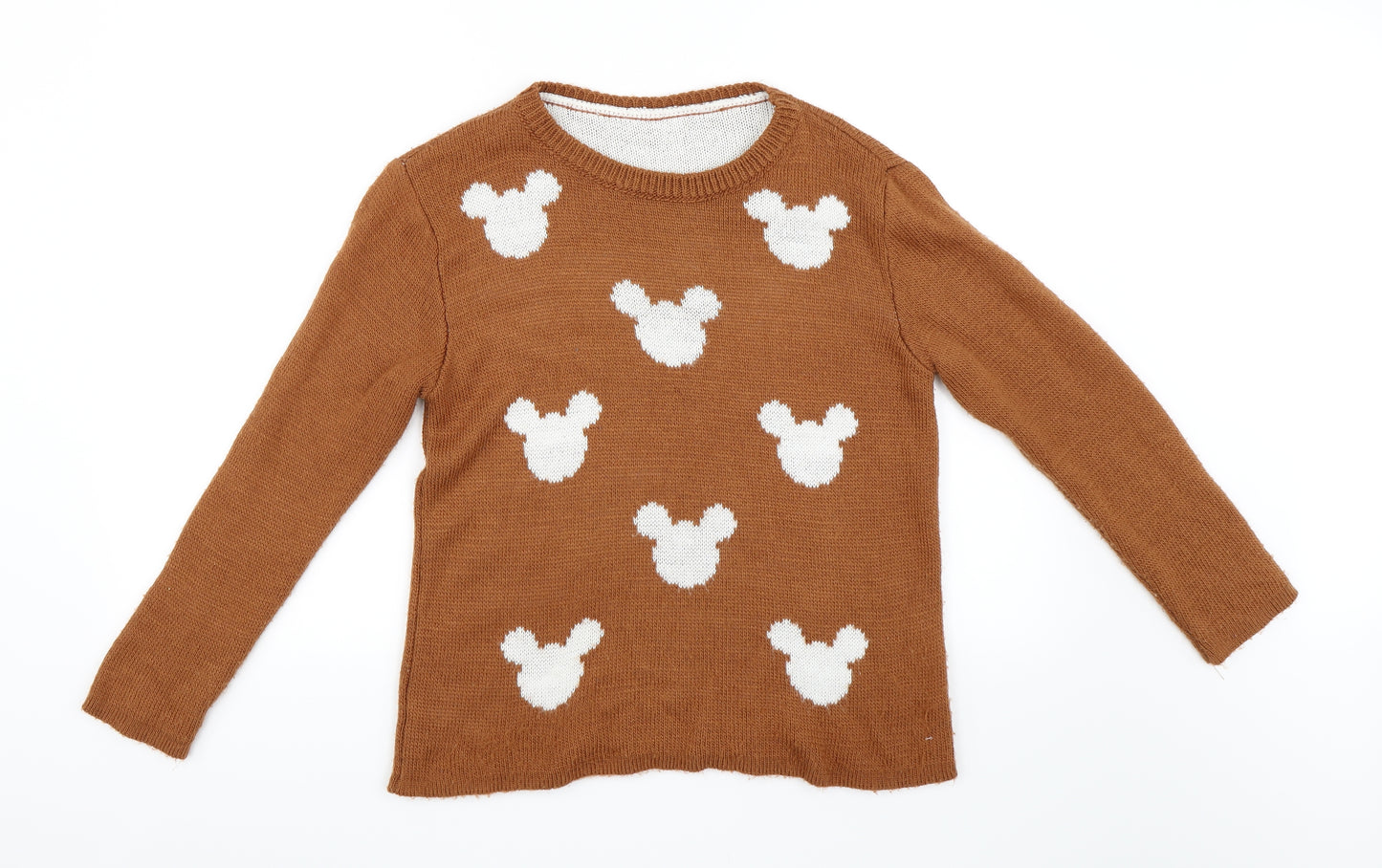 Preworn Womens Orange   Pullover Jumper Size S  - Mickey Mouse
