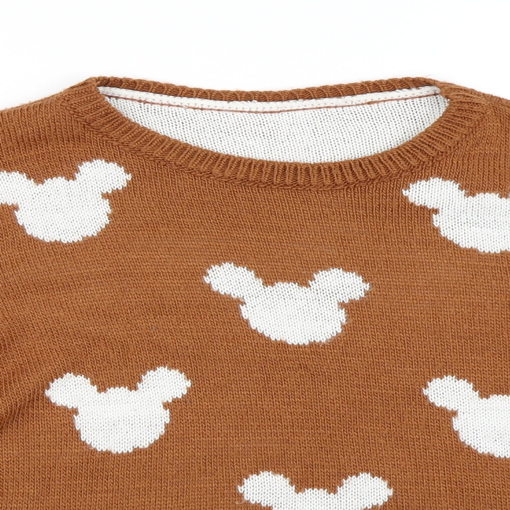 Preworn Womens Orange   Pullover Jumper Size S  - Mickey Mouse