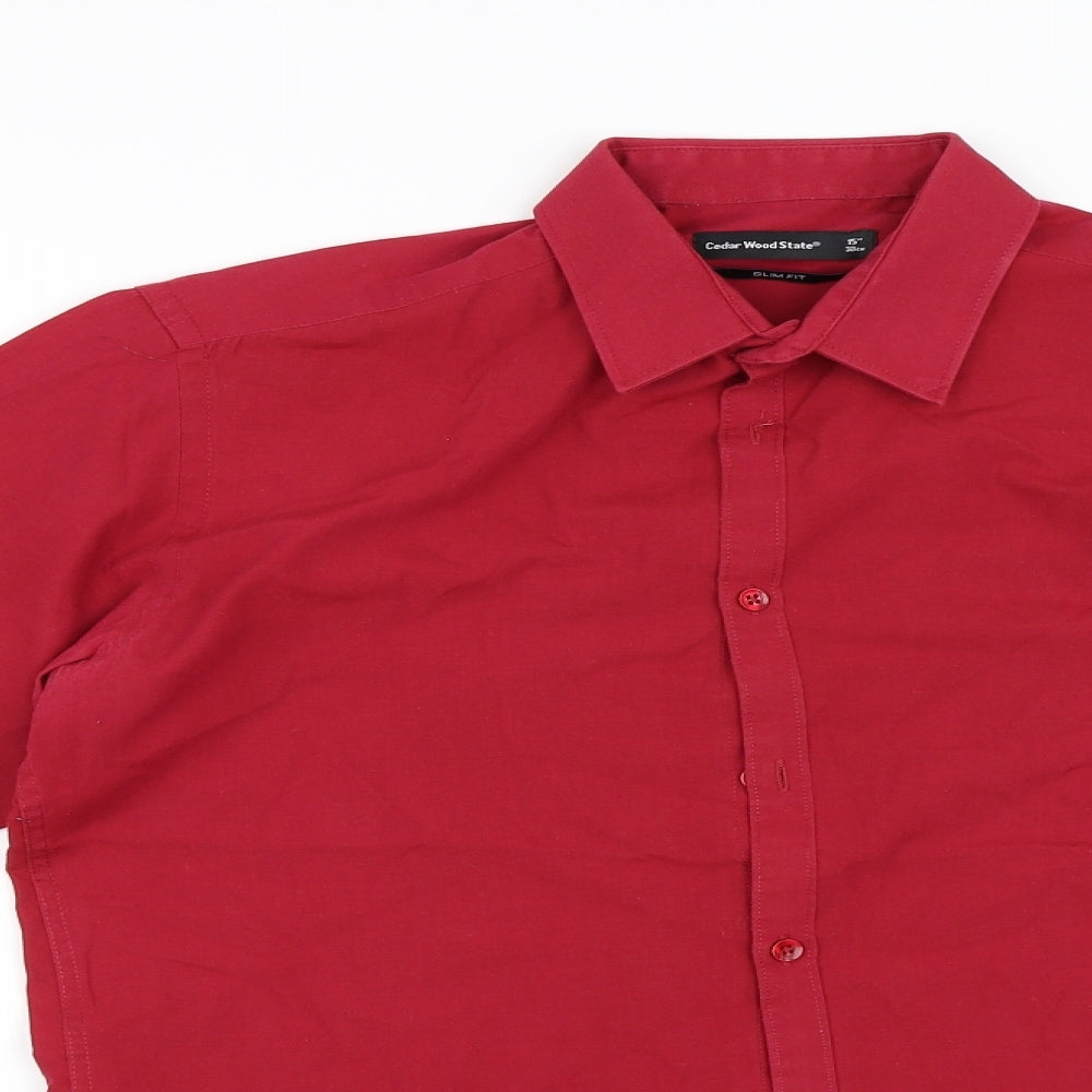 Cedar Wood State Mens Red    Dress Shirt Size 15