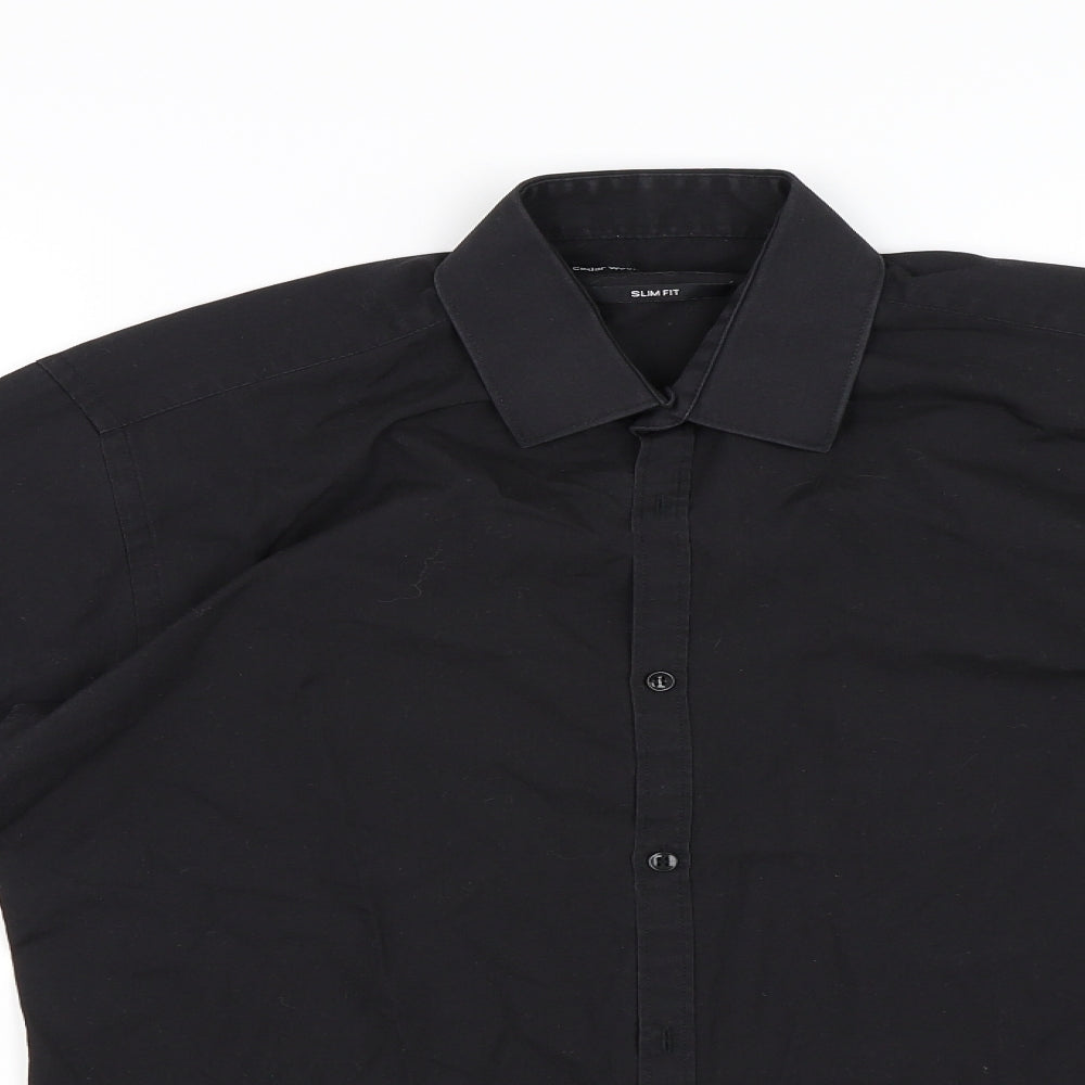 Cedar Wood State Mens Black    Dress Shirt Size 15