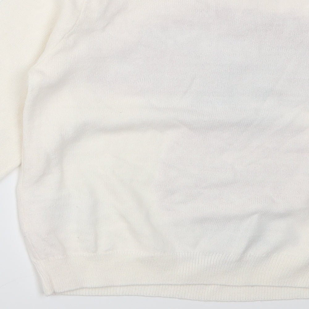 H&M Girls White   Pullover Jumper Size 9-10 Years