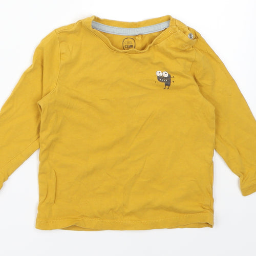 Cool Club Boys Yellow   Basic T-Shirt Size 12 Months