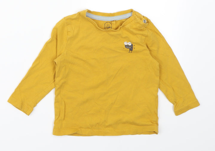 Cool Club Boys Yellow   Basic T-Shirt Size 12 Months