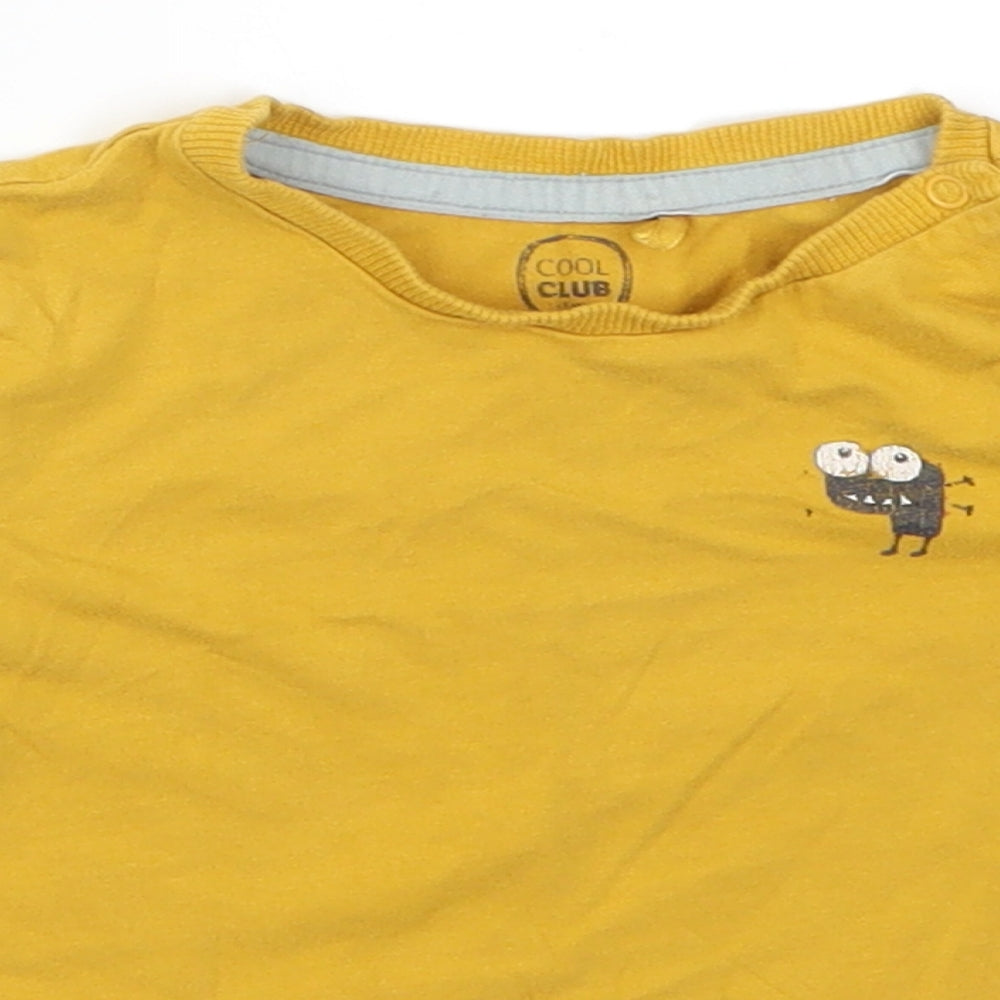 Cool Club Boys Yellow   Basic T-Shirt Size 12 Months