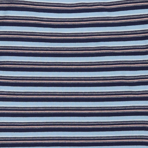 Divided by H&M Womens Blue Striped  Cropped T-Shirt Size S