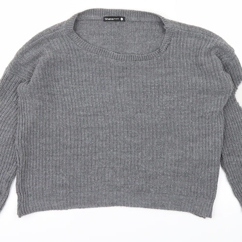Shana Womens Grey   Pullover Jumper Size L