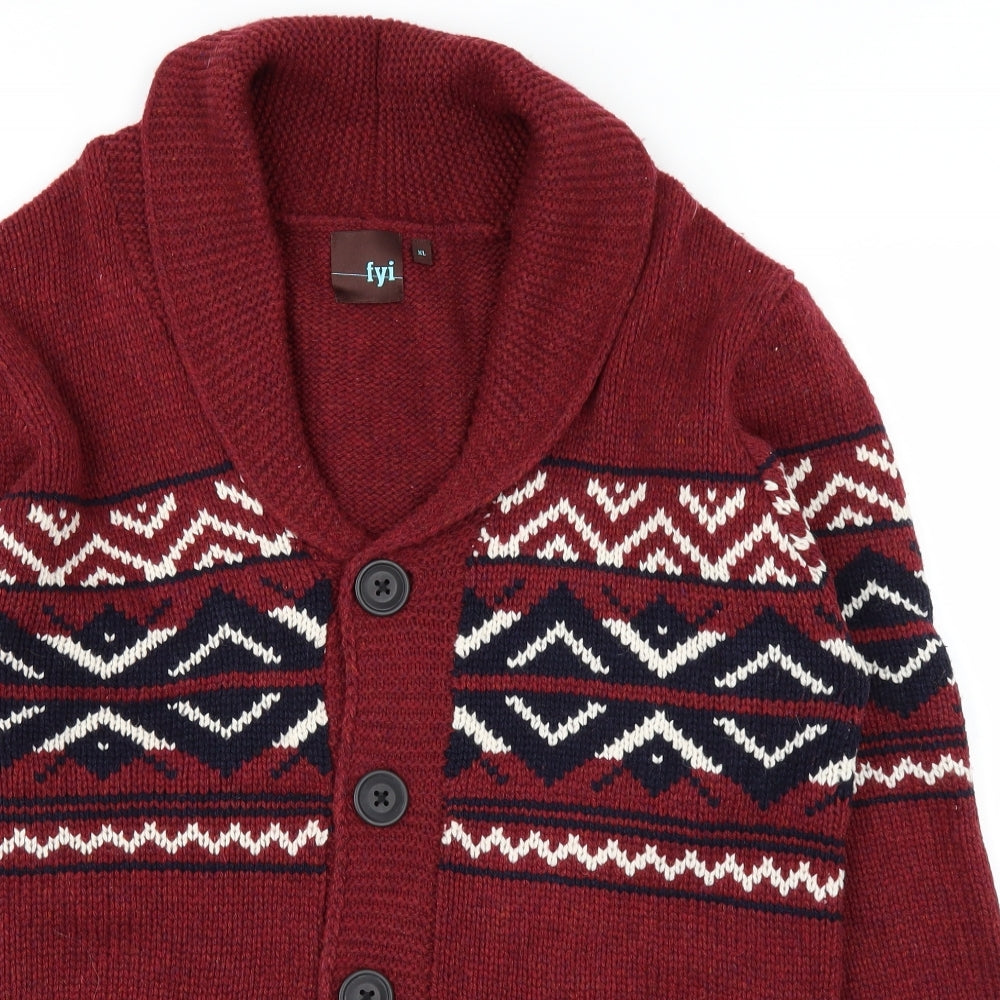 FYI Womens Red   Cardigan Jumper Size XL