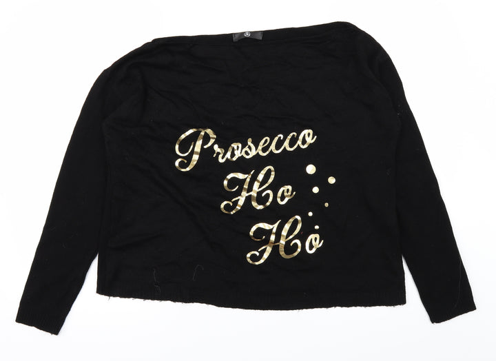 Missguided Womens Black Pullover Jumper Size 12