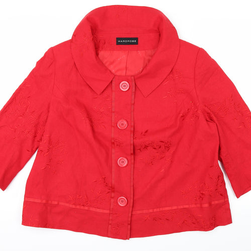 Wardrobe Womens Red   Jacket Coat Size L