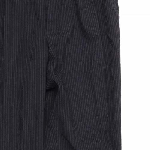 Marks and Spencer Mens Black Striped  Trousers  Size 34 L33 in
