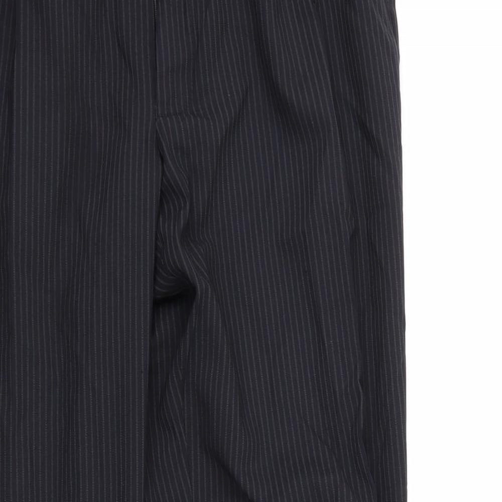 Marks and Spencer Mens Black Striped  Trousers  Size 34 L33 in