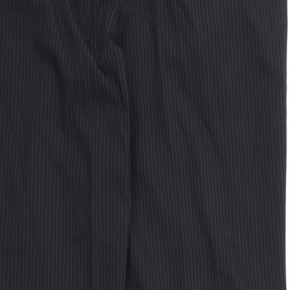 Marks and Spencer Mens Black Striped  Trousers  Size 34 L33 in