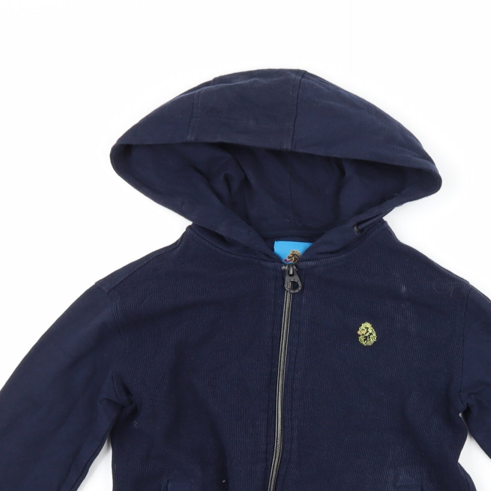 Luke Boys Blue   Full Zip Hoodie Size 6-7 Years
