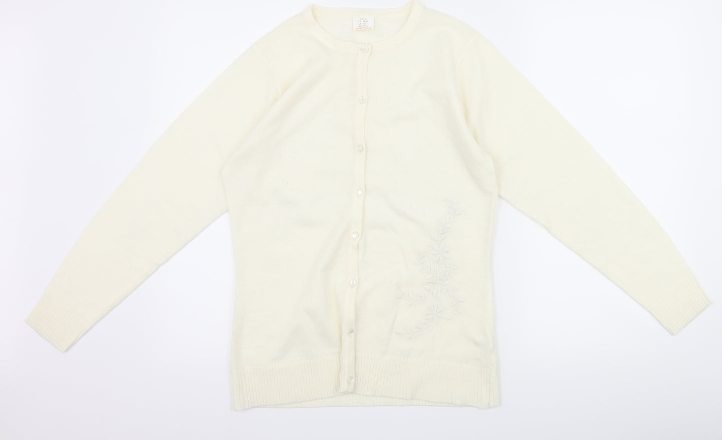 Preworn Womens Ivory   Cardigan Jumper Size 10