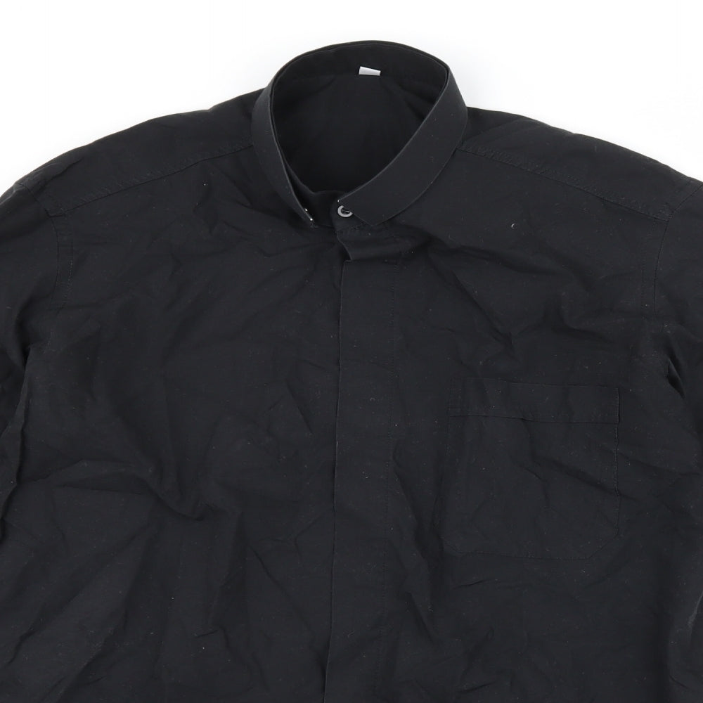 Preworn Mens Black    Dress Shirt Size M