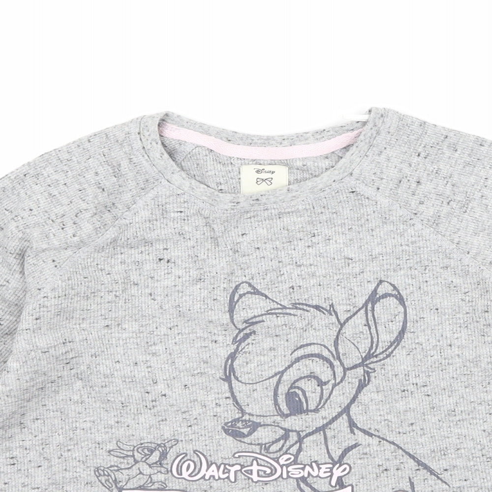 Primark Girls Grey   Basic T-Shirt Size 8-9 Years  - Disney Bambi