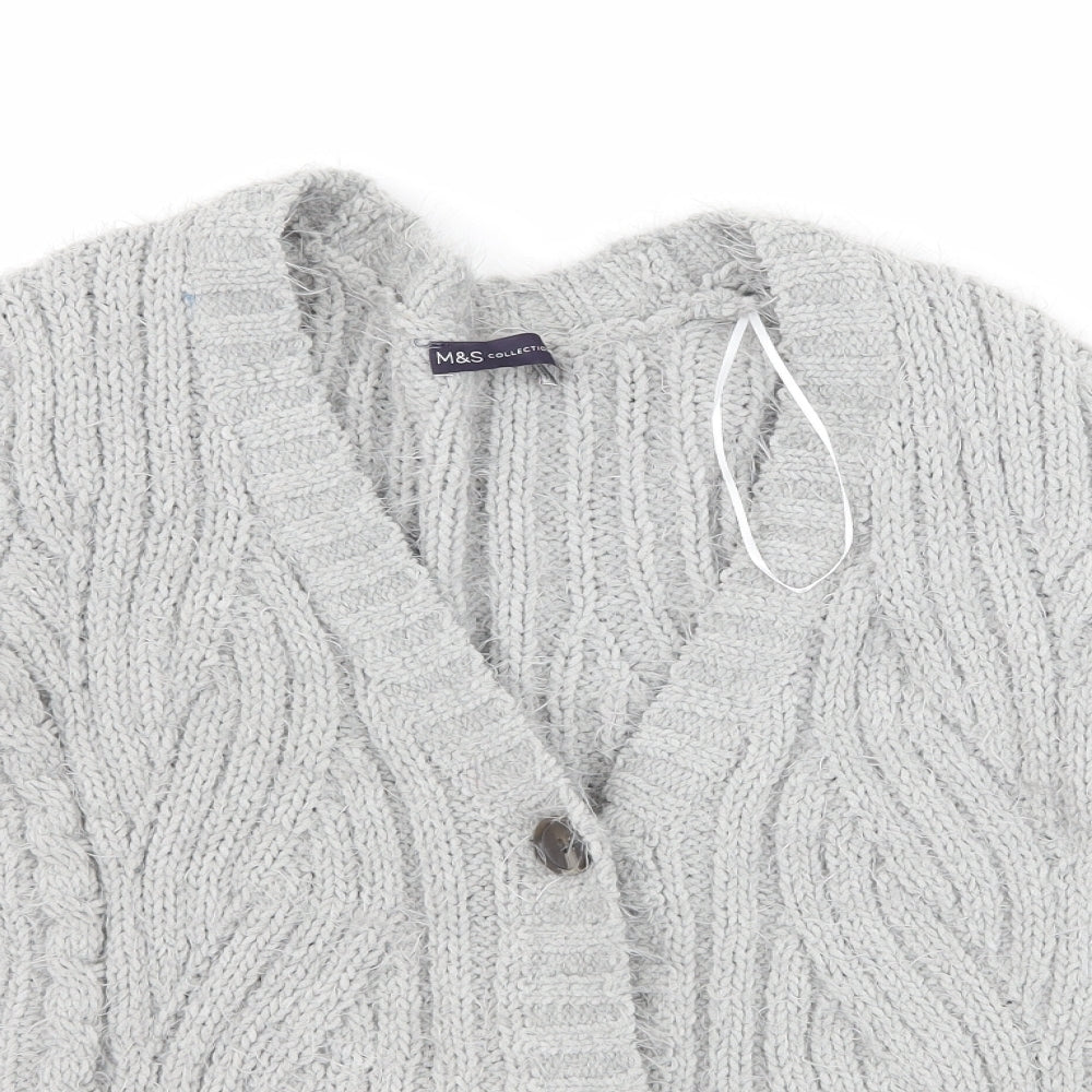 Marks and Spencer Womens Grey   Cardigan Jumper Size S