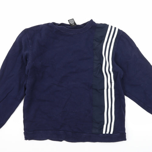 Cheetah Mens Blue Striped  Pullover Sweatshirt Size S