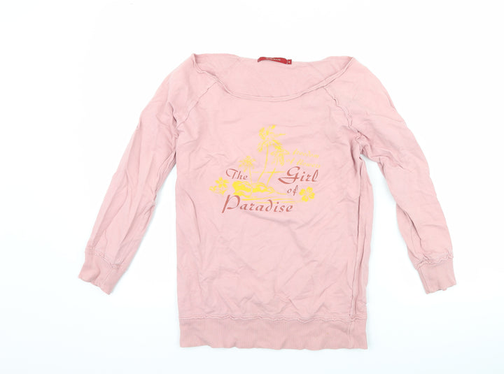 River Island Womens Pink   Pullover Sweatshirt Size 8  - graphic